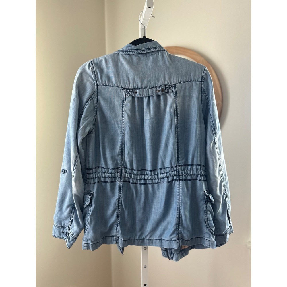 Marrakech Chambray Utility Jacket Light Wash Blue… - image 2